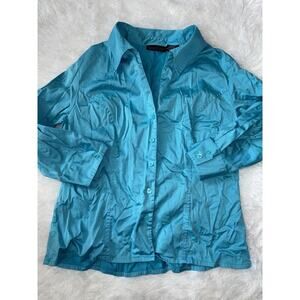 Apostrophe Stretch Women’s Sz. 14 Turquoise 3/4 Blouse. Pretty